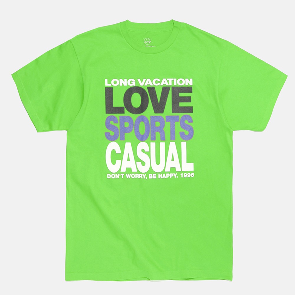 [Long Vacation]  Love Sports Casual Tee Green