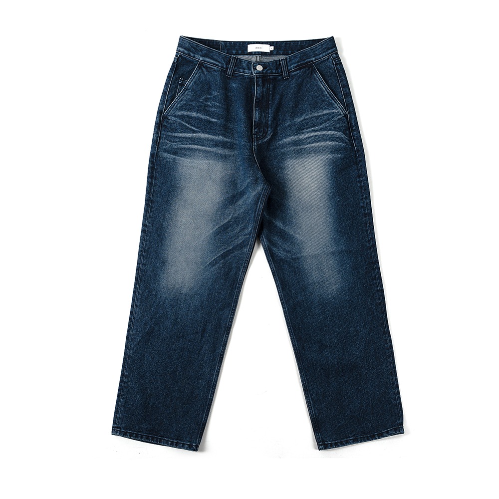 [Ourselves]  Organic Cotton Relaxed Denim Pants Washed Blue  ~4/22 10%Off