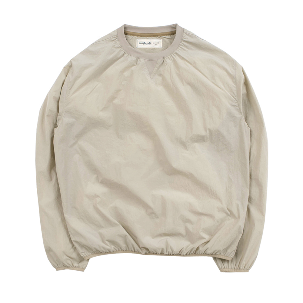 [Rough Side]  Shirring Pullover Shirts Oatmeal