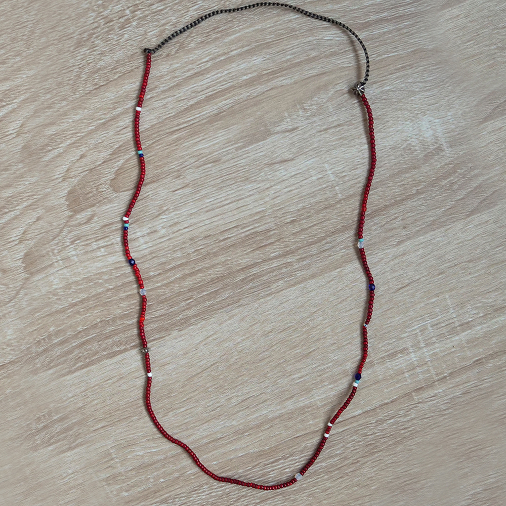 [North Works]  D-506 seed beads necklace Red