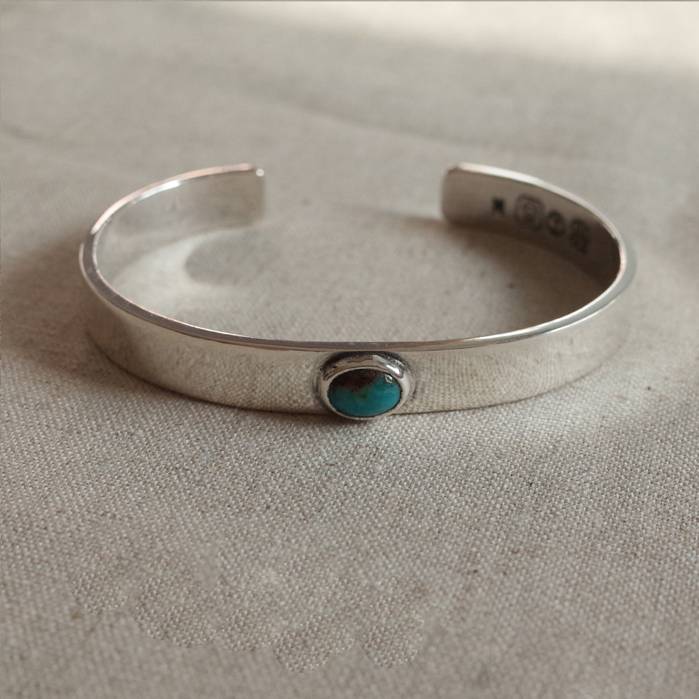 [North Works]  W-018 900Silver Turquoise Bangle