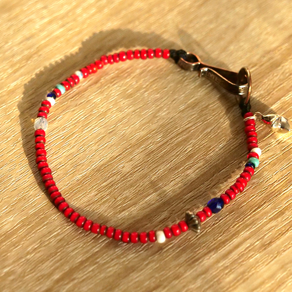 [North Works]  D-504 Seed Beads Bracelet Red