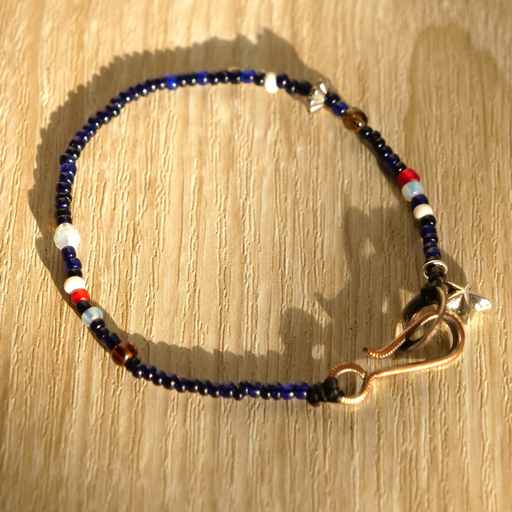 [North Works]  D-504 Seed Beads Bracelet Blue