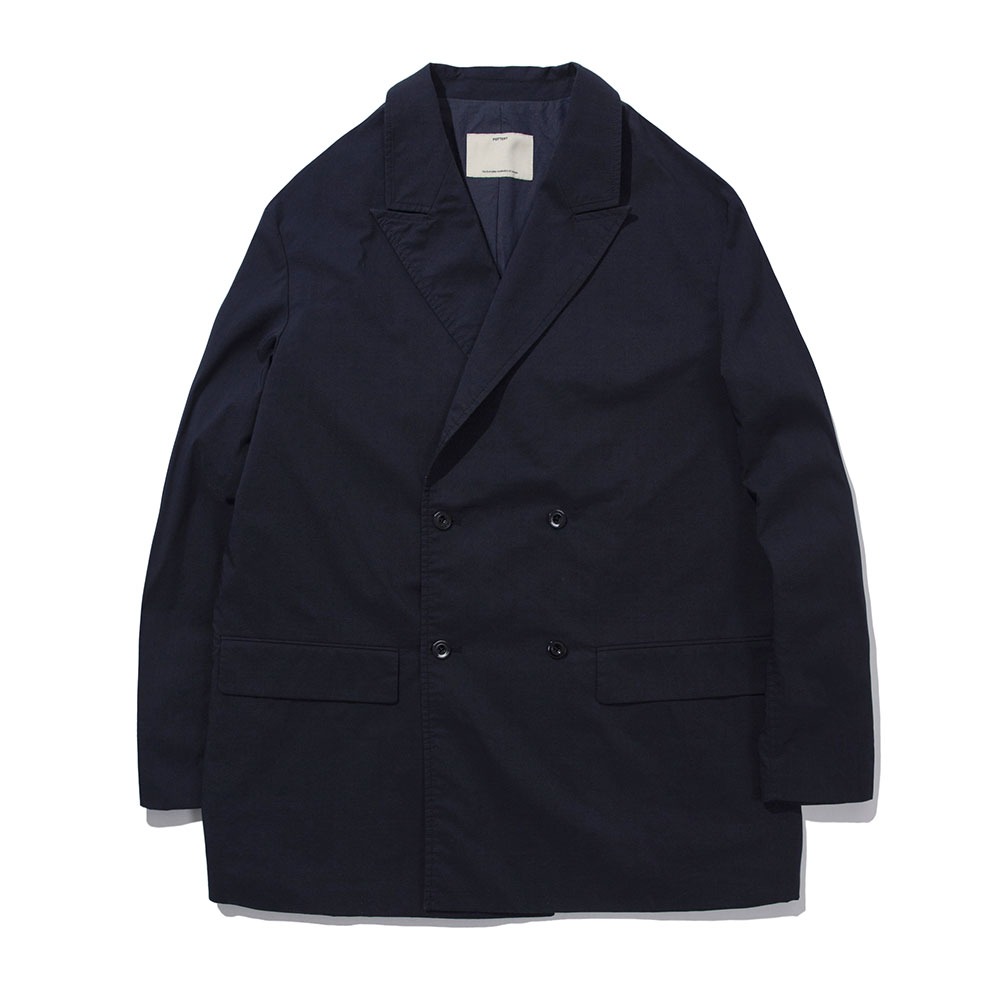 [Pottery]  Cotton Double Breasted Jacket Navy