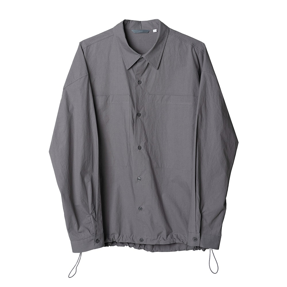 [Nought] Big Pocket String Shirts Charcoal