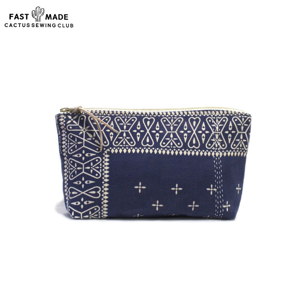 [Cactus Sewing Club]  Vintage Bandana Utility Pouch Navy