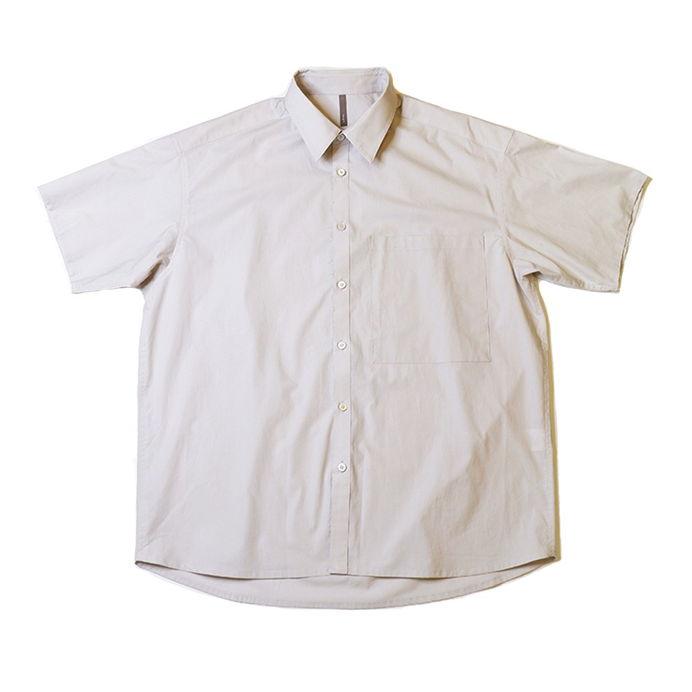 [Nought]  Unfinished Detail Half Shirts Pale Grey