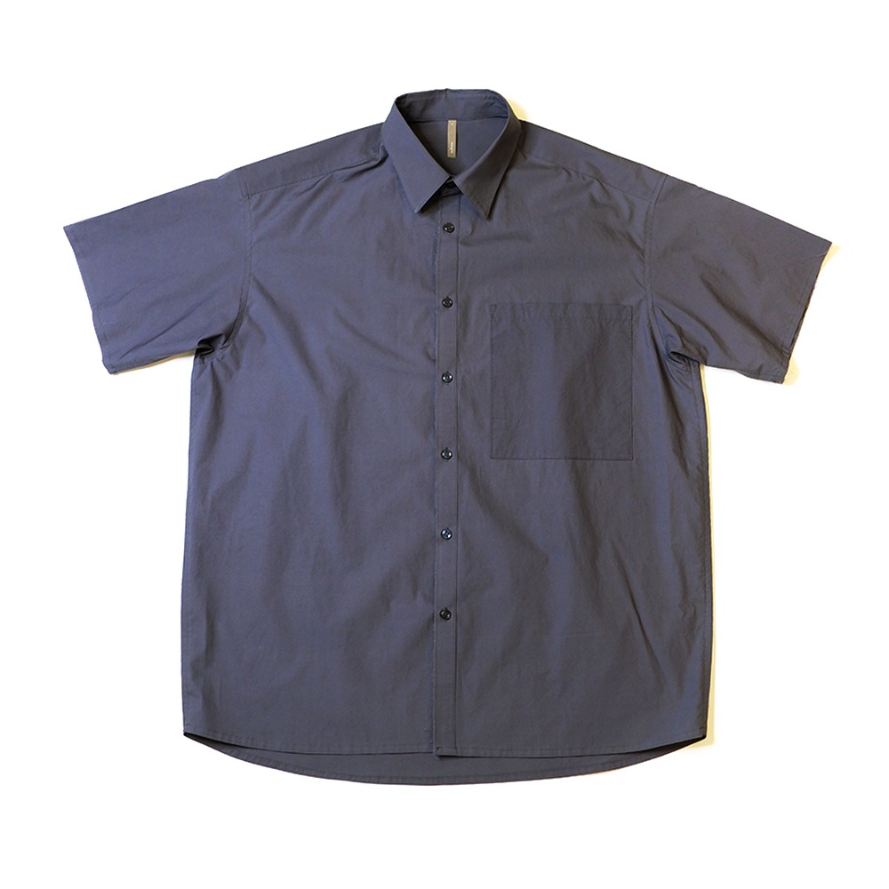 [Nought]  Unfinished Detail Half Shirts Navy Charcoal