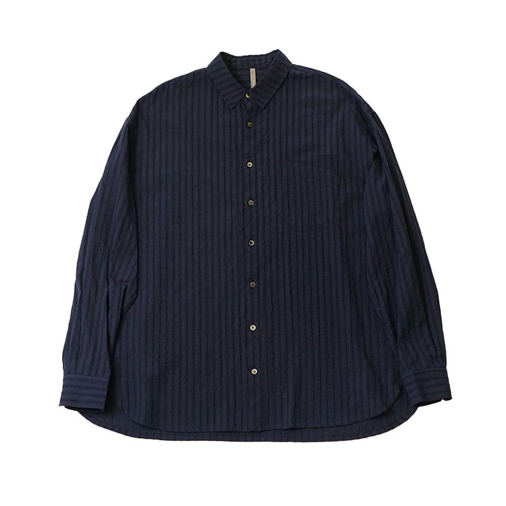 [Nought]  Stitch Stripe Shirt Navy