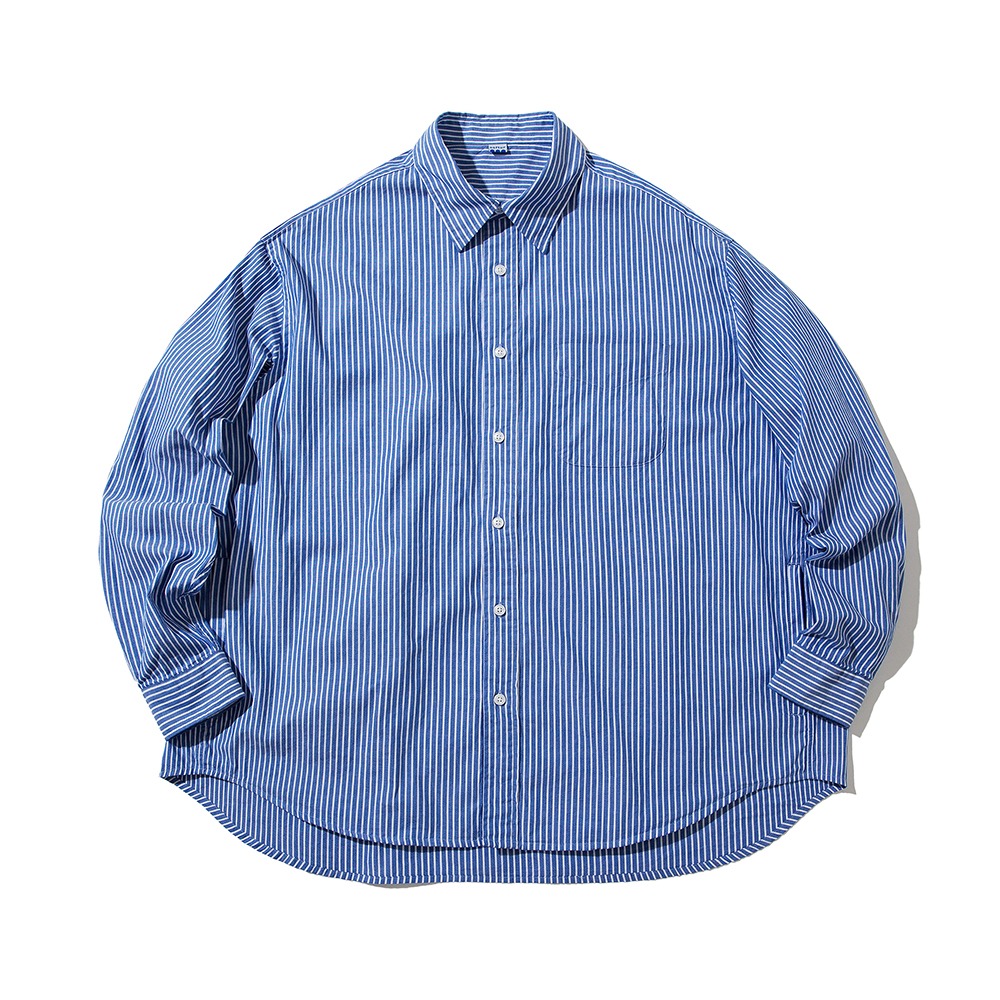 [Softur]  Big Boy Shirt Indigo Blue Stripe