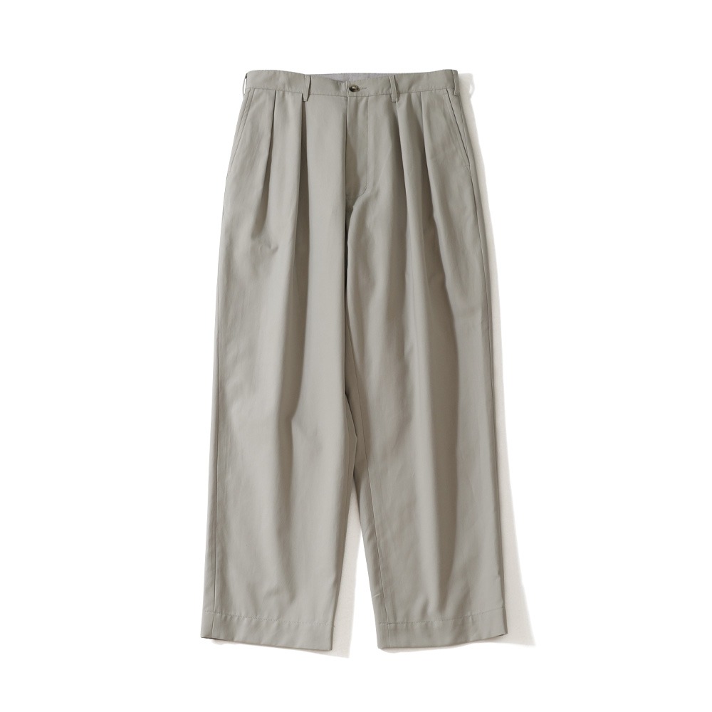 [Horlisun]  21FW Corinth Twill Wide Loose Pants Grey Beige