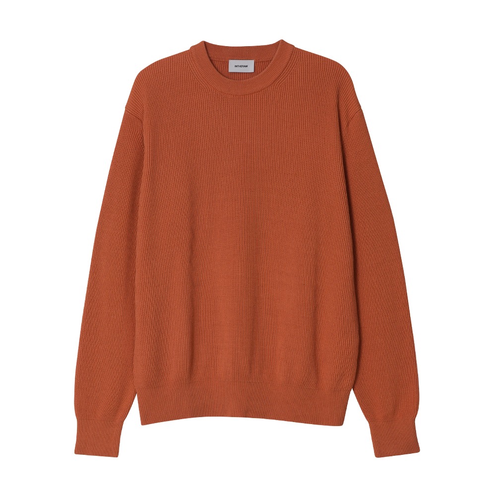 [INTHERAW]  Cotton Silk Knit Crewneck Tangerine    구매시 페브릭 스프레이 증정 