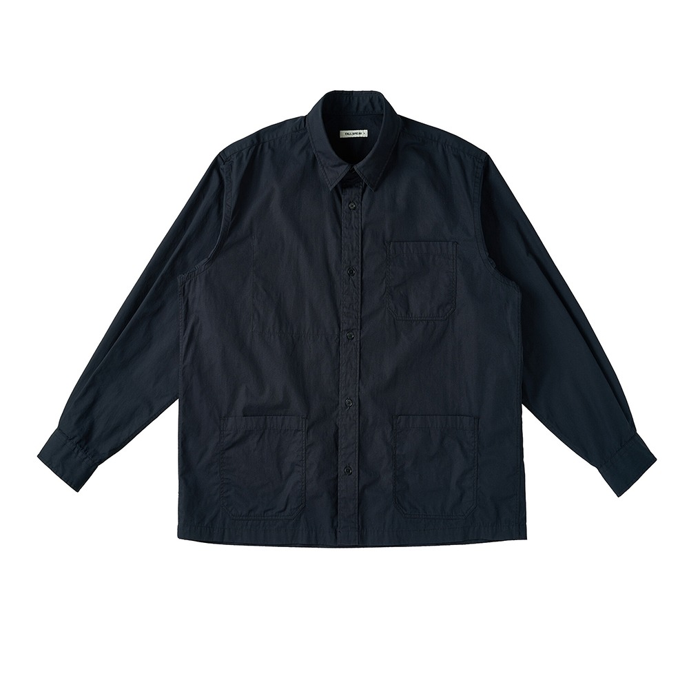 [Fall Break]  Cotton Shirts Jacket Navy