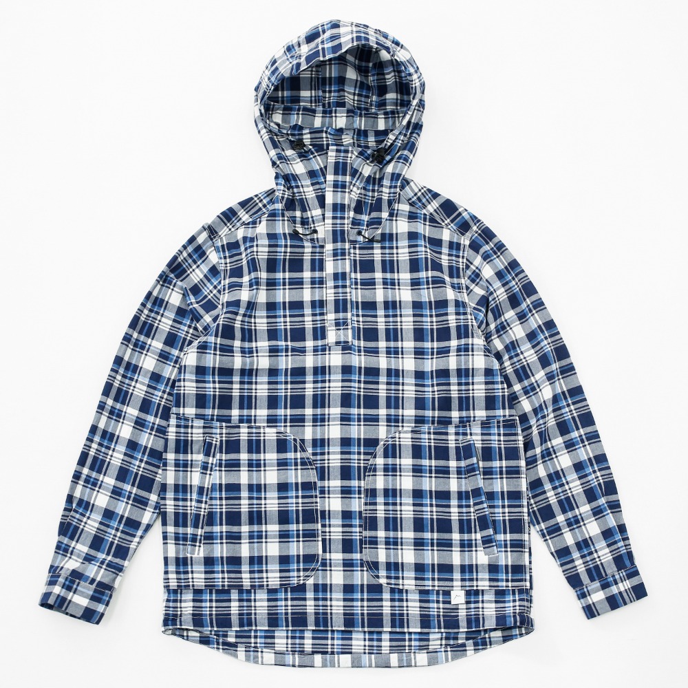 [Cayl]  Light Cotton Pullover Hoody Blue Check