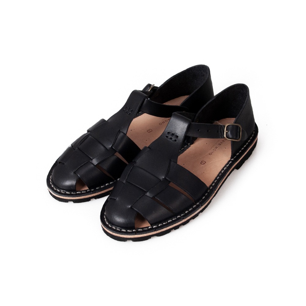[Steve Mono]  10/01 Artisanal Sandals Vegetable Tan Calfskin Black