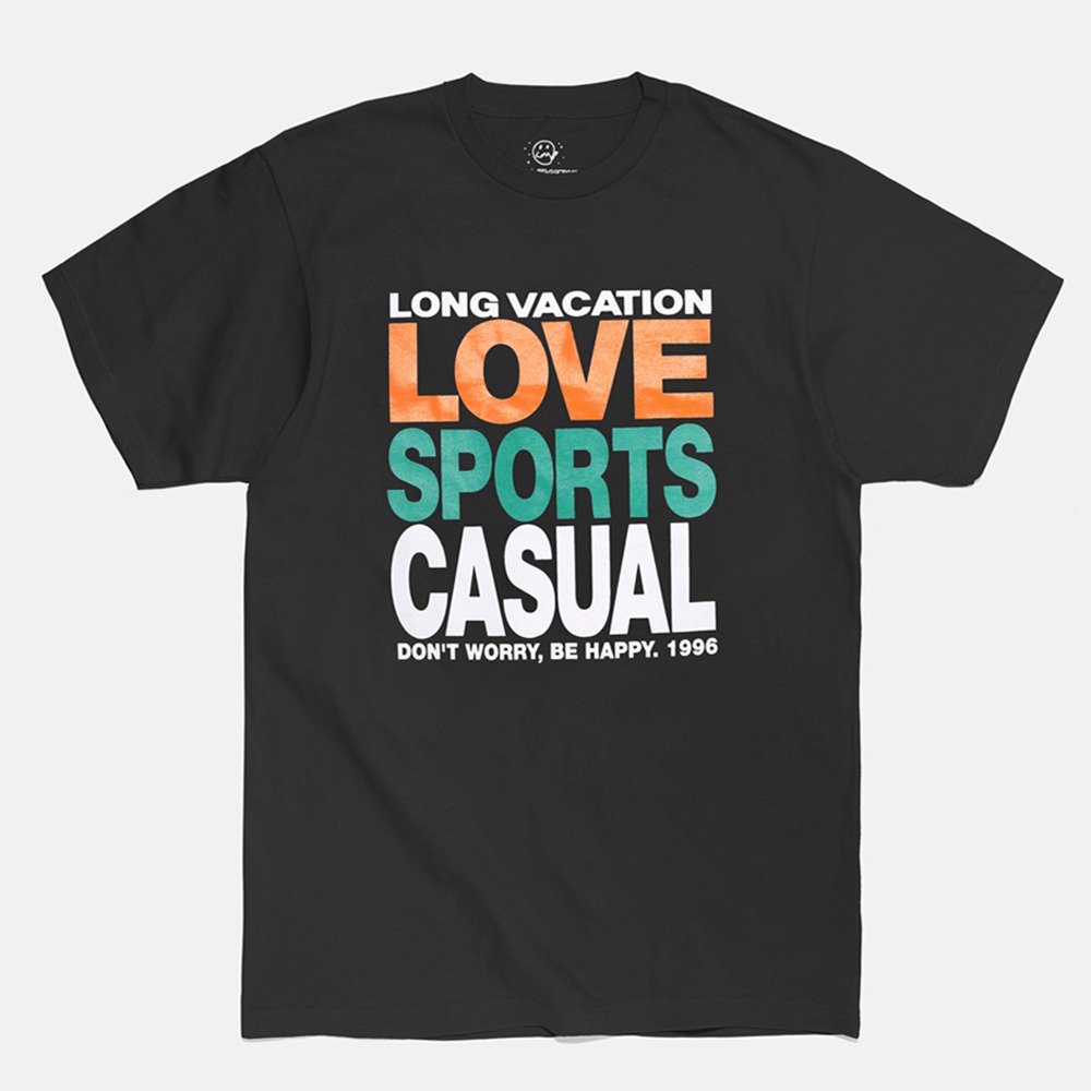 [Long Vacation]  Love Sports Casual Tee Black