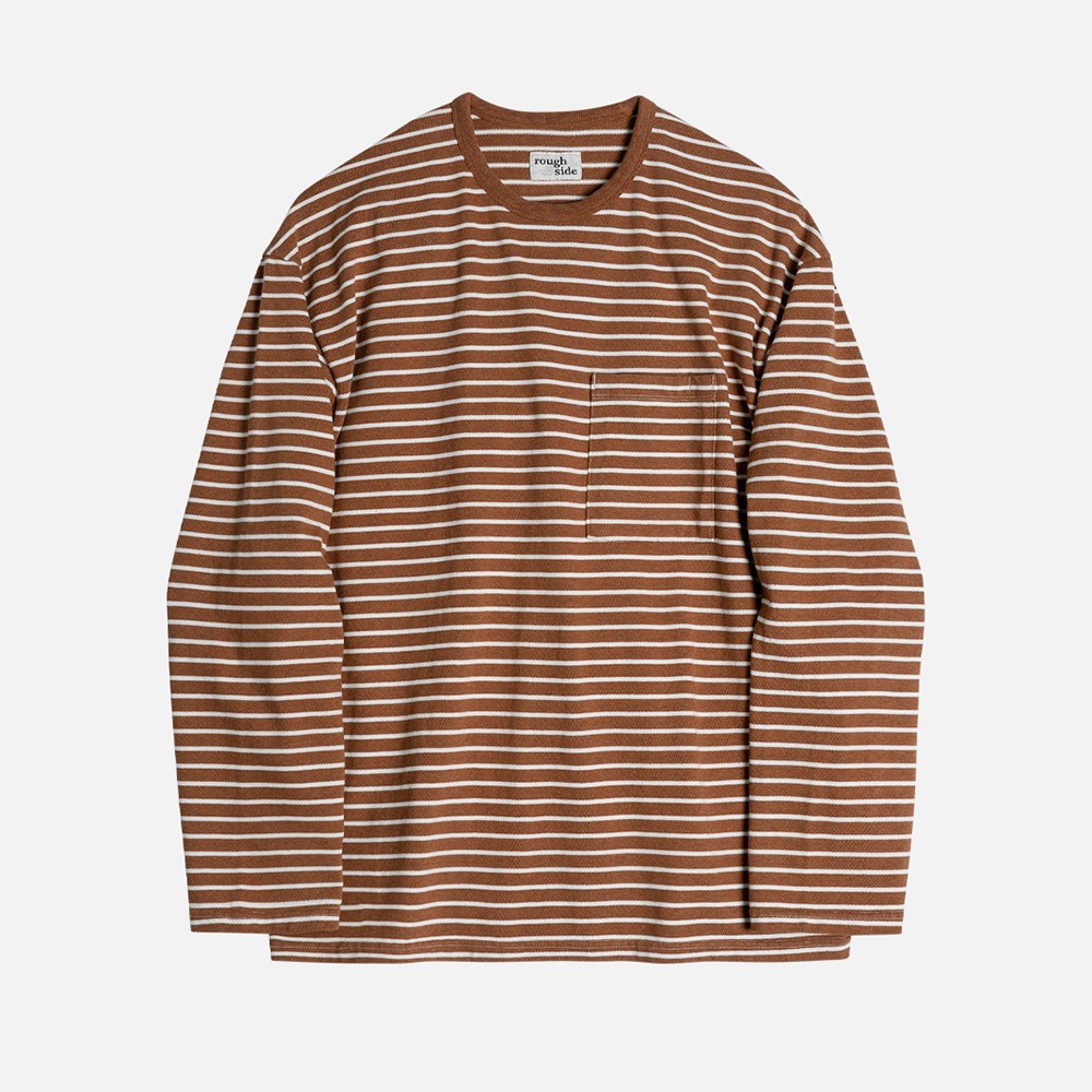 [Rough Side]  22FW Stripe Long Sleeve Cinnamon