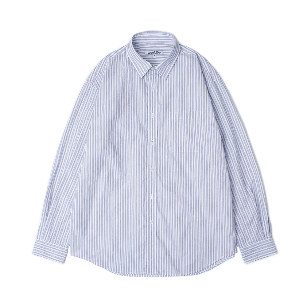 [Would Be]  Relaxed Stripe Shirts White Sax  