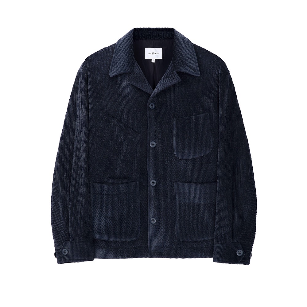 [Art if acts]  Couduroy French Work Jacket Dark Navy