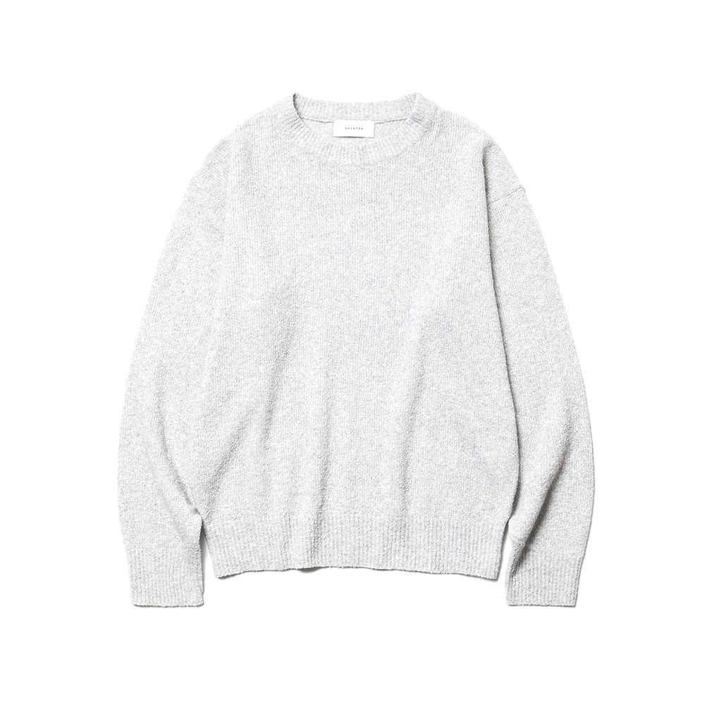 [Shirter]  Boucle Crewneck Knit Light Grey