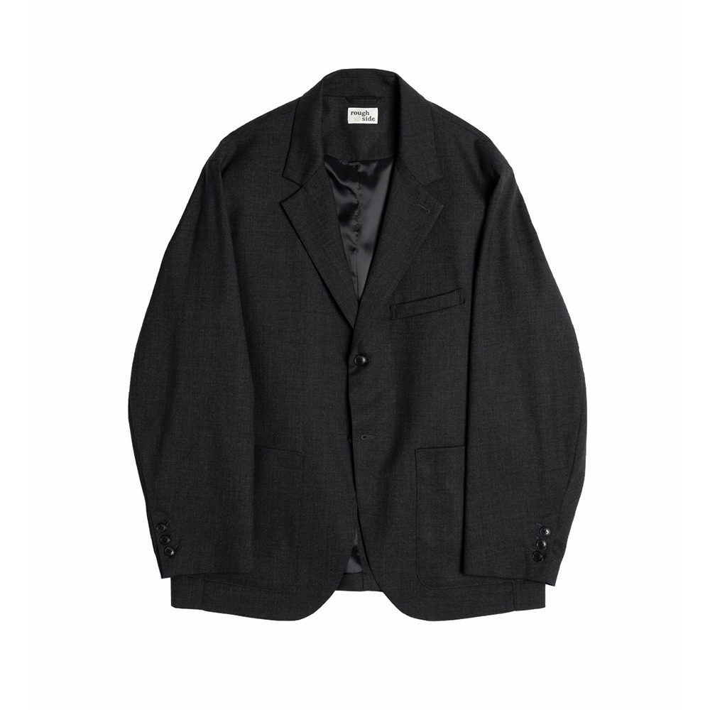 [Rough Side]  22FW Club Jacket Charcoal (Wool)