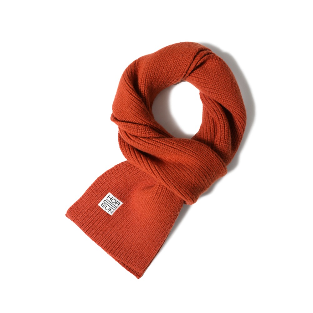[Horlisun]  22FW Skiff Superfine Wool Knit Muffler Rust Orange  