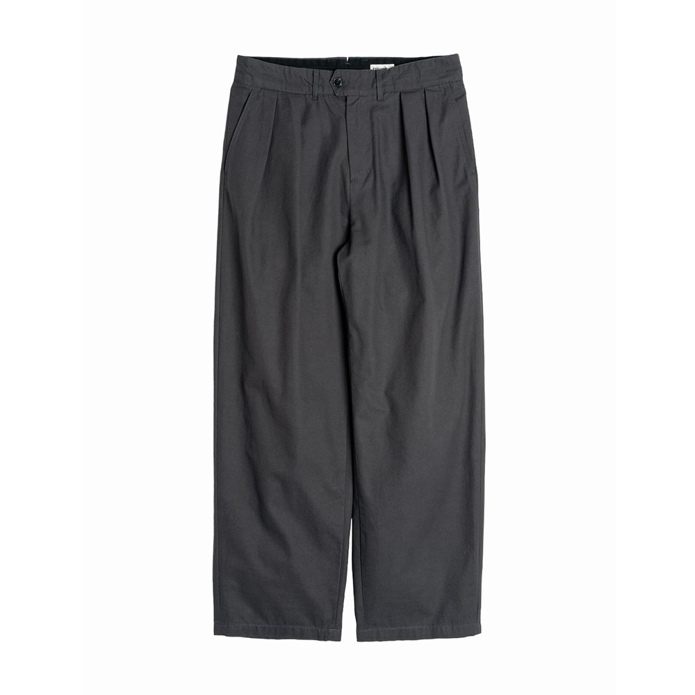 [Rough Side]  22FW 2Tuck Wide Pants Charcoal