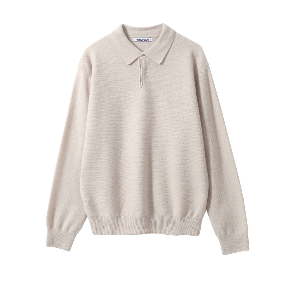 [Would Be]  Wool Cashmere Polo Knit Ivory