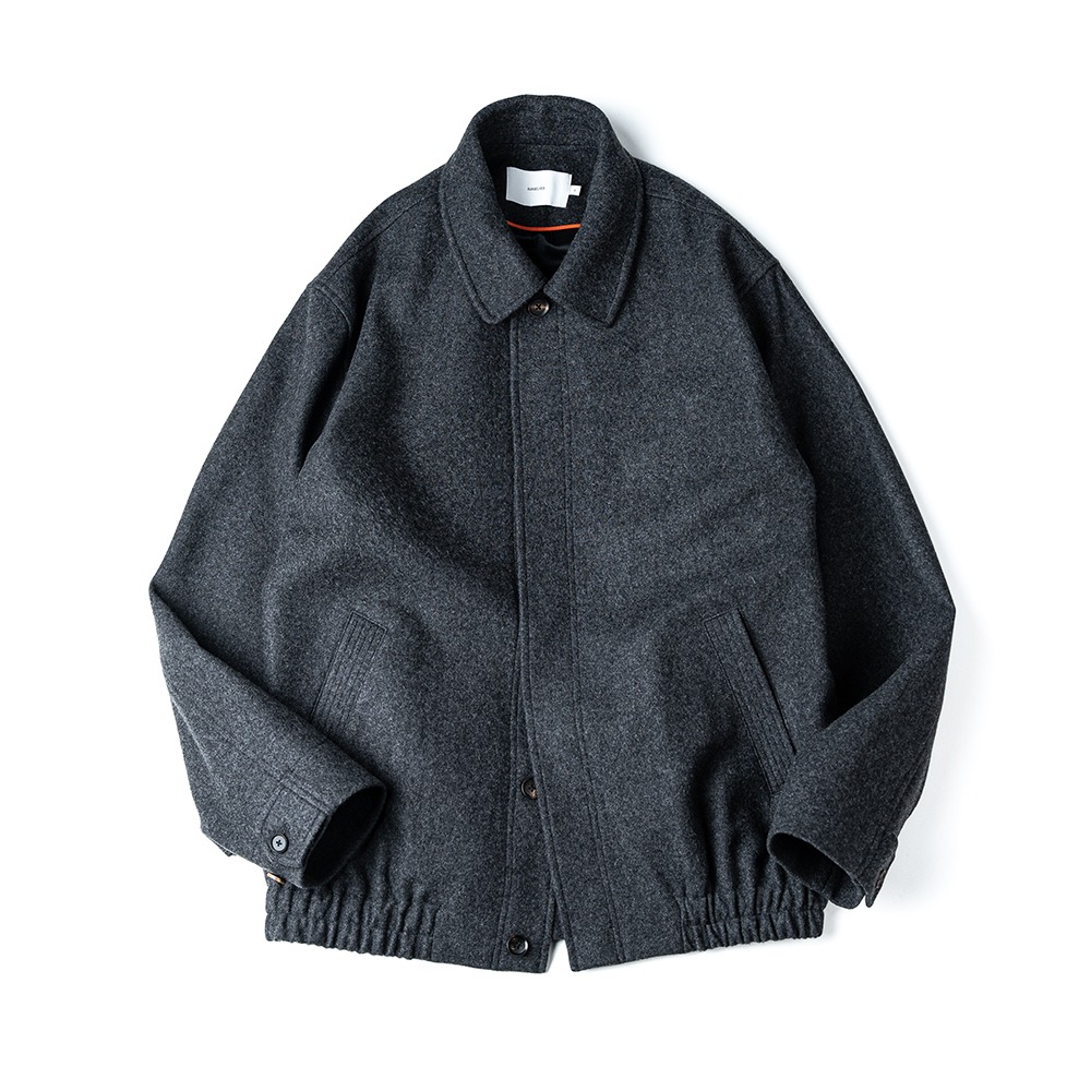 [Ourselves]  Melton Wool Relaxed Blouson Charcoal