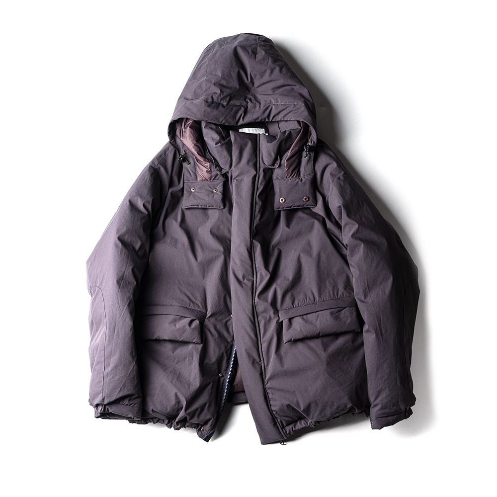 [Ourselves]  Goose Down Monster Parka Purple Navy
