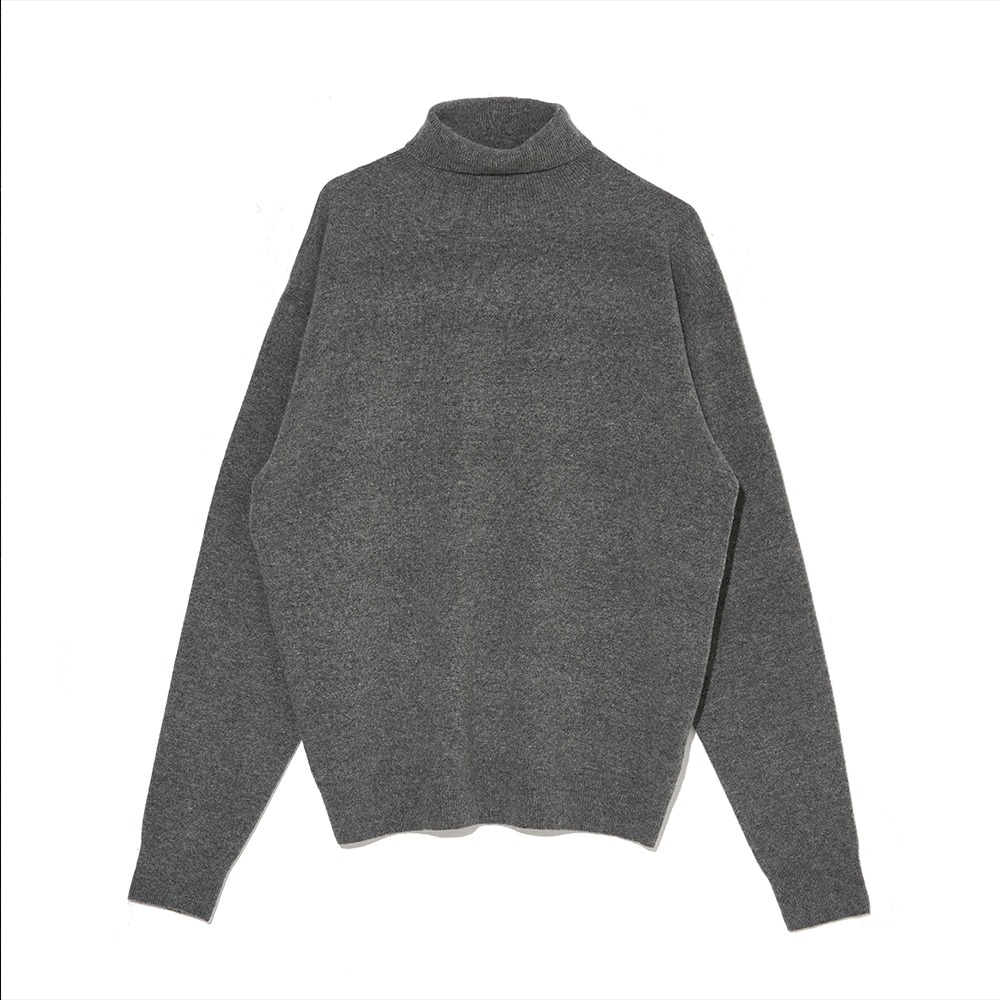 [Steady Every Wear]  Relaxed WC Turtle Neck Knit Medium Grey