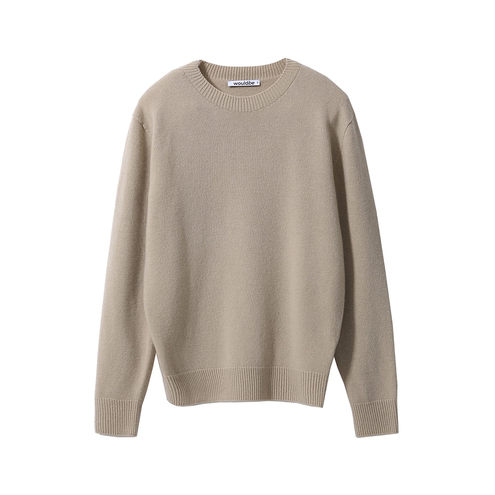 [Would Be]  Wool Cashmere Crewneck Knit Sand Beige