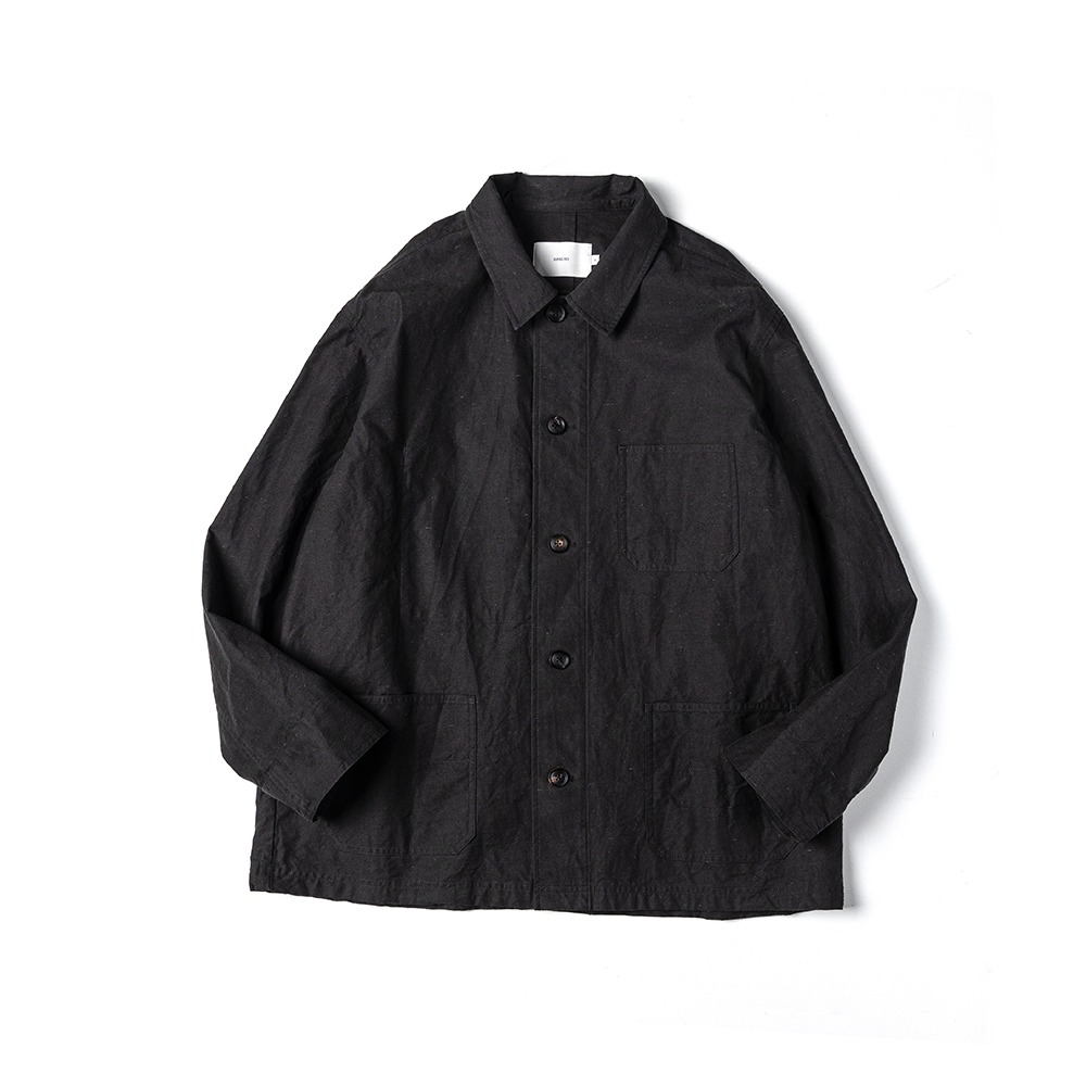 [Ourselves]  Nepped Back Twil Work Jacket Charcoal