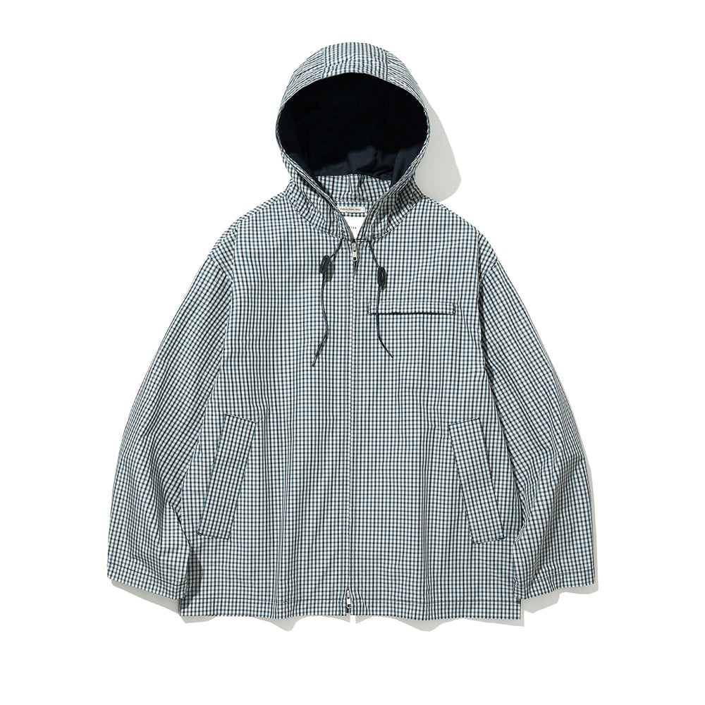 [Shirter]  Oliver Hooded Jacket Check Blue