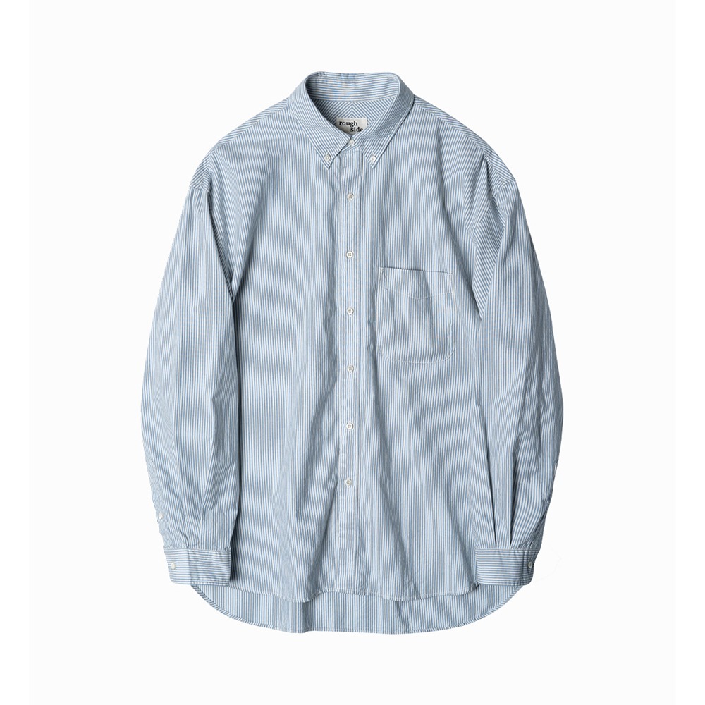 [Rough Side]  23SS Shirring Shirt Oxford Blue ST