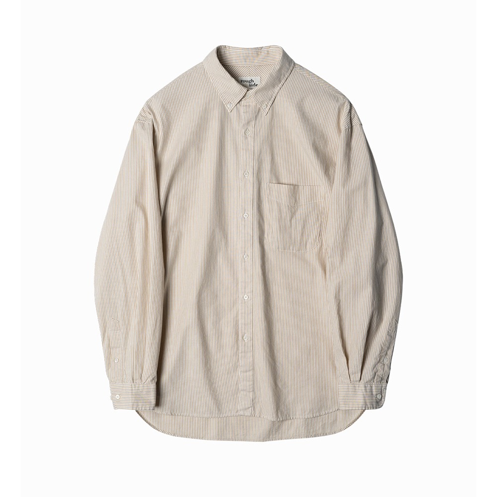[Rough Side]  23SS Shirring Shirt Oxford Beige ST