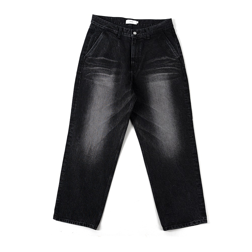 [Ourselves]  Organic Cotton Relaxed Denim Pants Black Bleached   ~4/22 10%Off