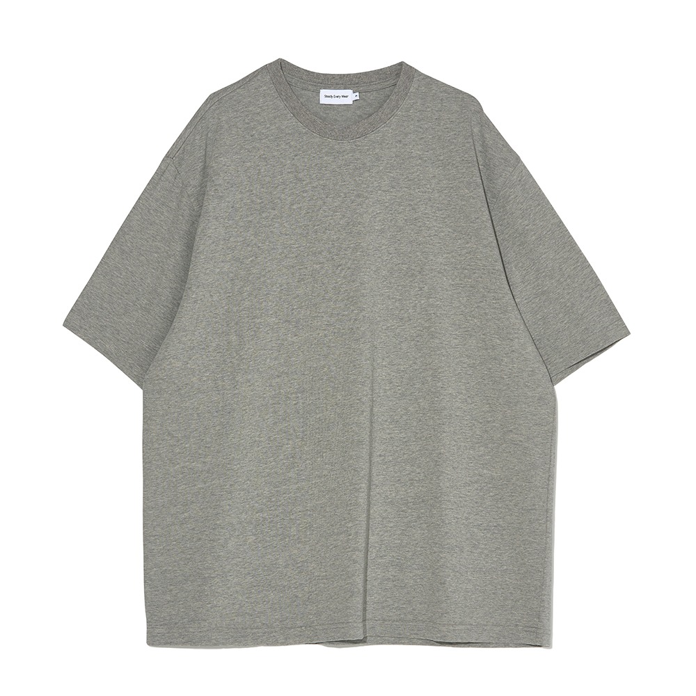 [Steady Every Wear]  Relaxed Short Sleeved T-shirts Grey Melange