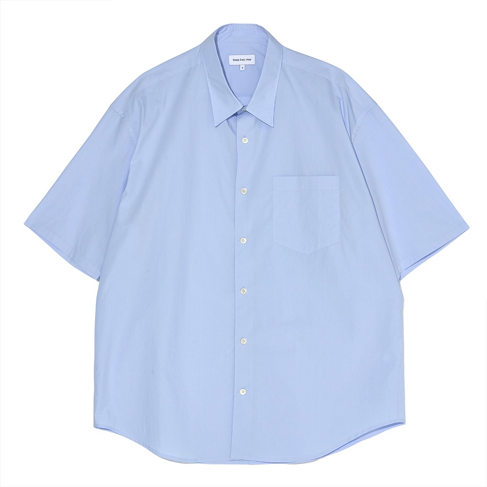 [Steady Every Wear] Short Sleeved Cotton Shirts Sky Blue  
