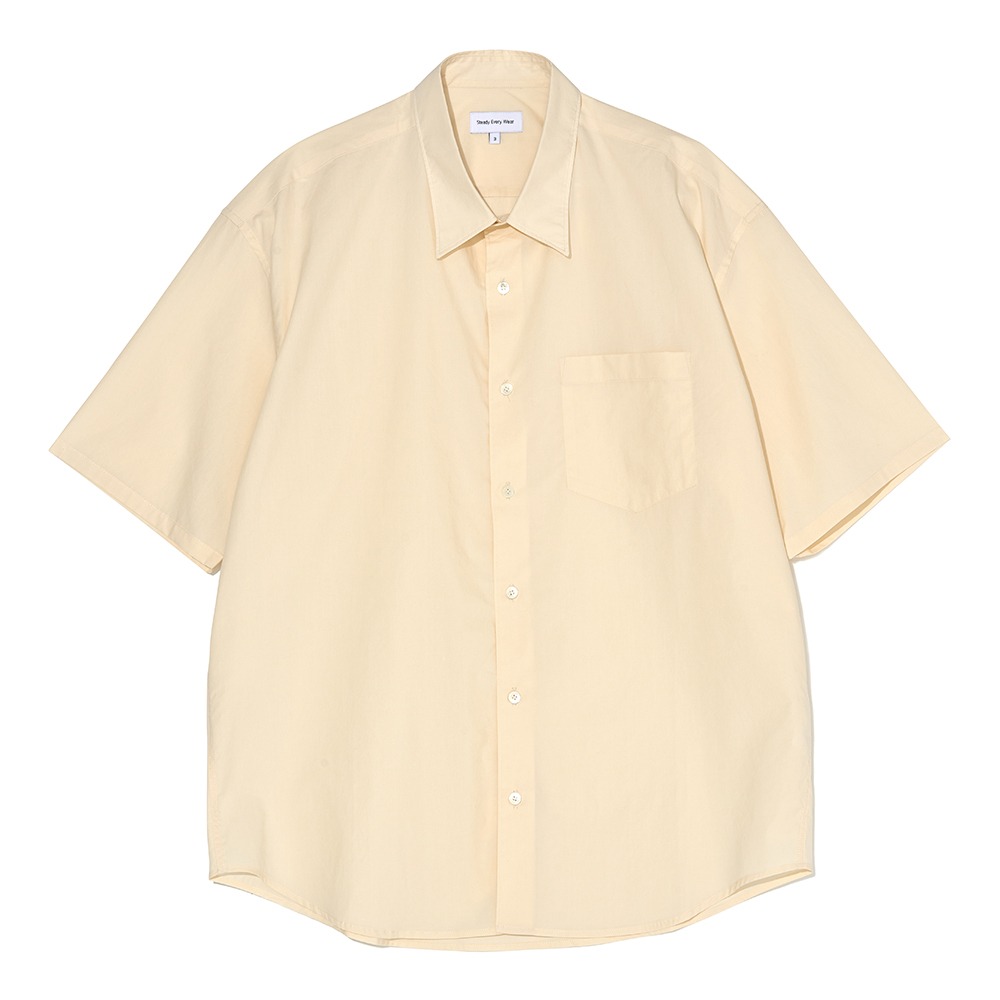 [Steady Every Wear] Short Sleeved Cotton Shirts Cream  