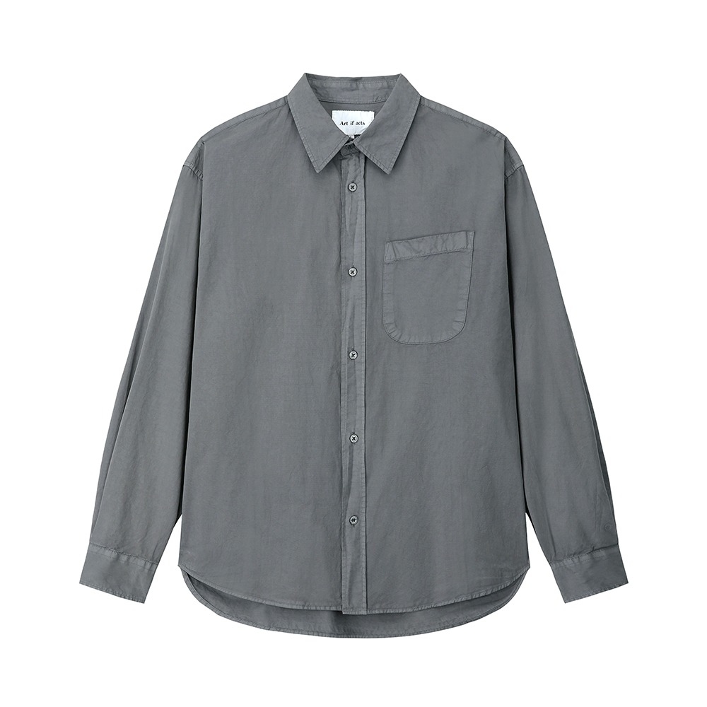 [Art if acts] 24SS Padre Garment-dyed Shirt Bluish Grey