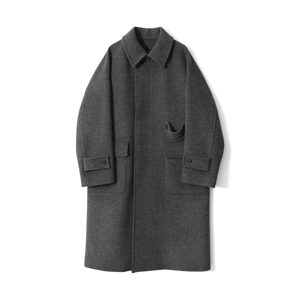 [Horlisun]  23FW Winterport Wool Coat Seasonal Melange Grey