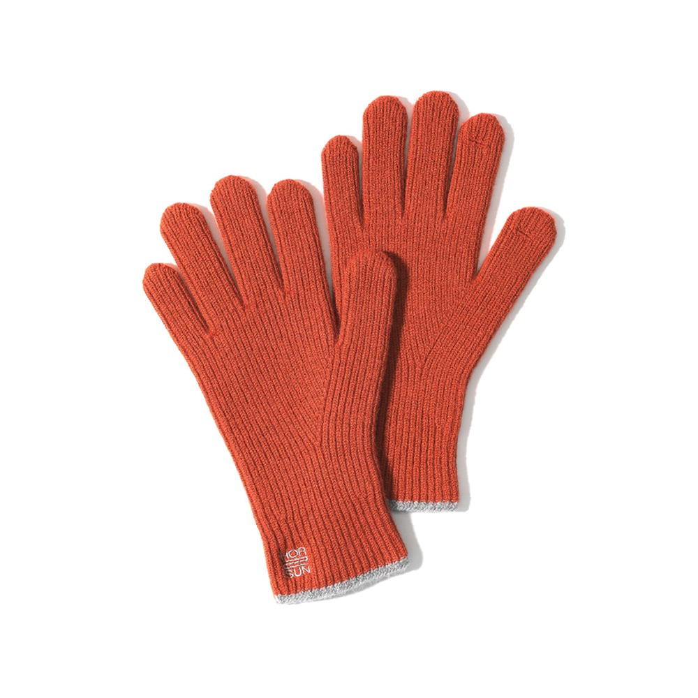 [Horlisun]  23FW Bless Wool Finger Gloves Rust Orange