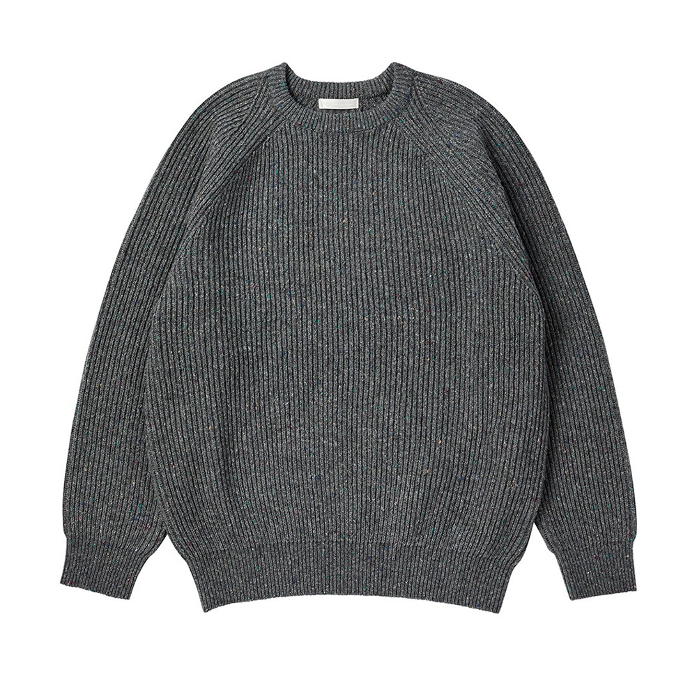 [Worthwhile Movement]   Nep Yarn Crewneck Sweater Charcoal