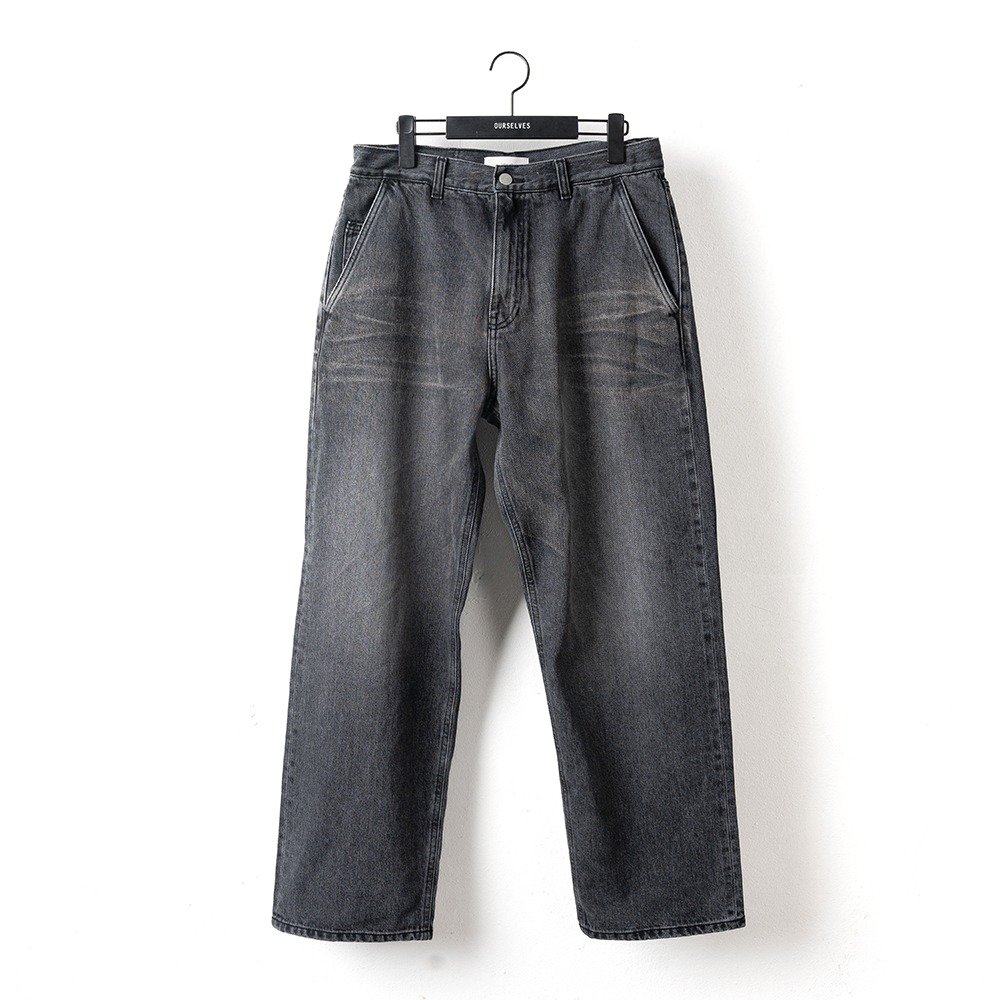 [Ourselves]  24SS Organic Cotton Relaxed Denim Pants Bleached Black  