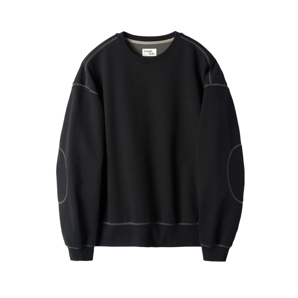 [Rough Side]  24SS Oversized Sweat Shirt Black