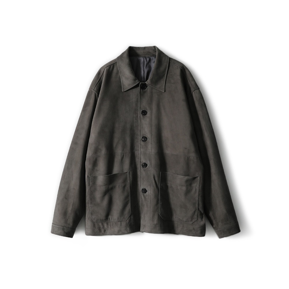 [Horlisun]  24SS Capital Suede Leather Work Jacket Olive