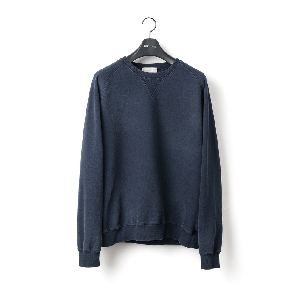 [Ourselves]  24SS Washed Cotton Sweat Shirts Navy