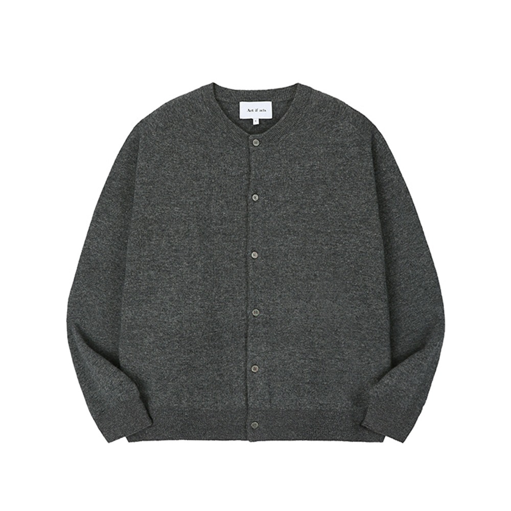 [Art if acts]  24SS Wholegarment Round Neck Cardigan Charcoal 