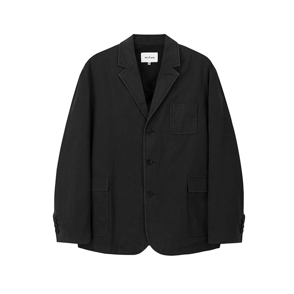 [Art if acts]  24SS Washed 3 Button Blazer Faded Black
